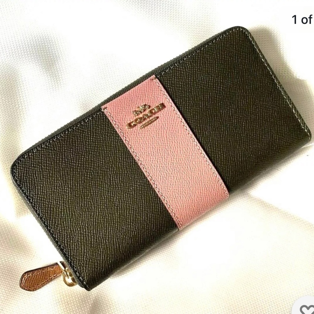 Last ONE! Coach Accordion Zip Wallet - Colorblock w Stripe NWT - Picture 1 of 6